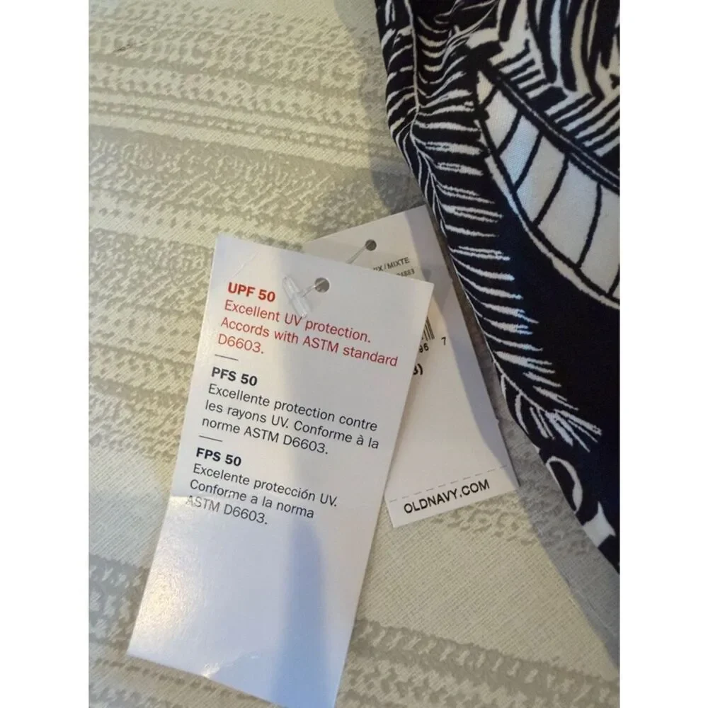 Old Navy Boys Black White Skull Palm Swim Trunks Size M (8) NWT Lined Drawstring